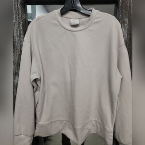 Varley Horton Side Zip Midlayer Pullover Sweatshirt Long Sleeve Beige Size M